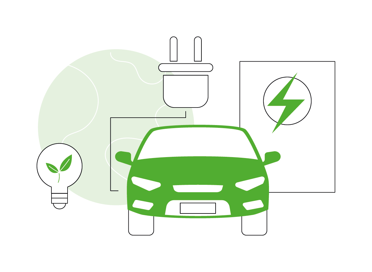 Ilustración carga de vehículos eléctricos
